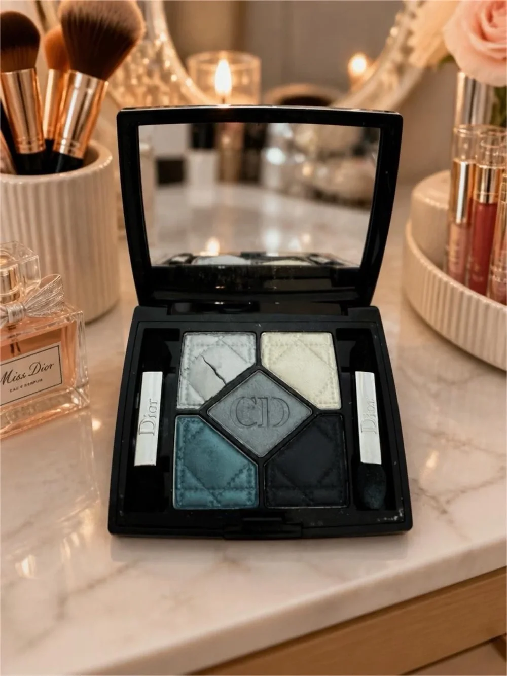 Dior Compact eyeshadow palette Elegant Compact carre bleu navy blue silver